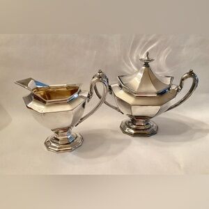 Reed & Barton Art Deco Sugar and Creamer